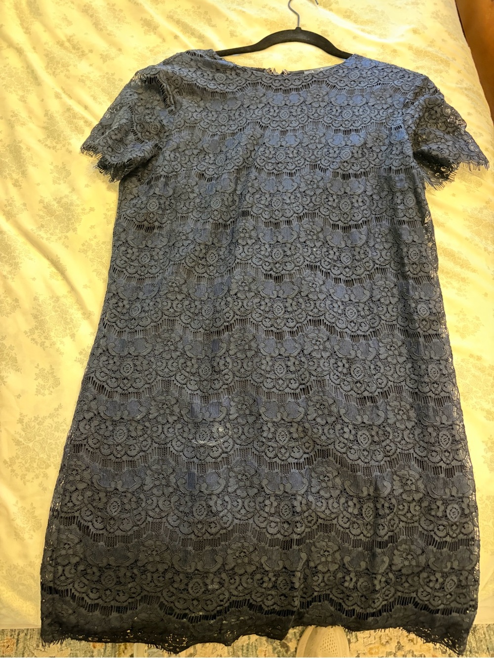 Lulu's Dusty Blue Lace Shift Dress